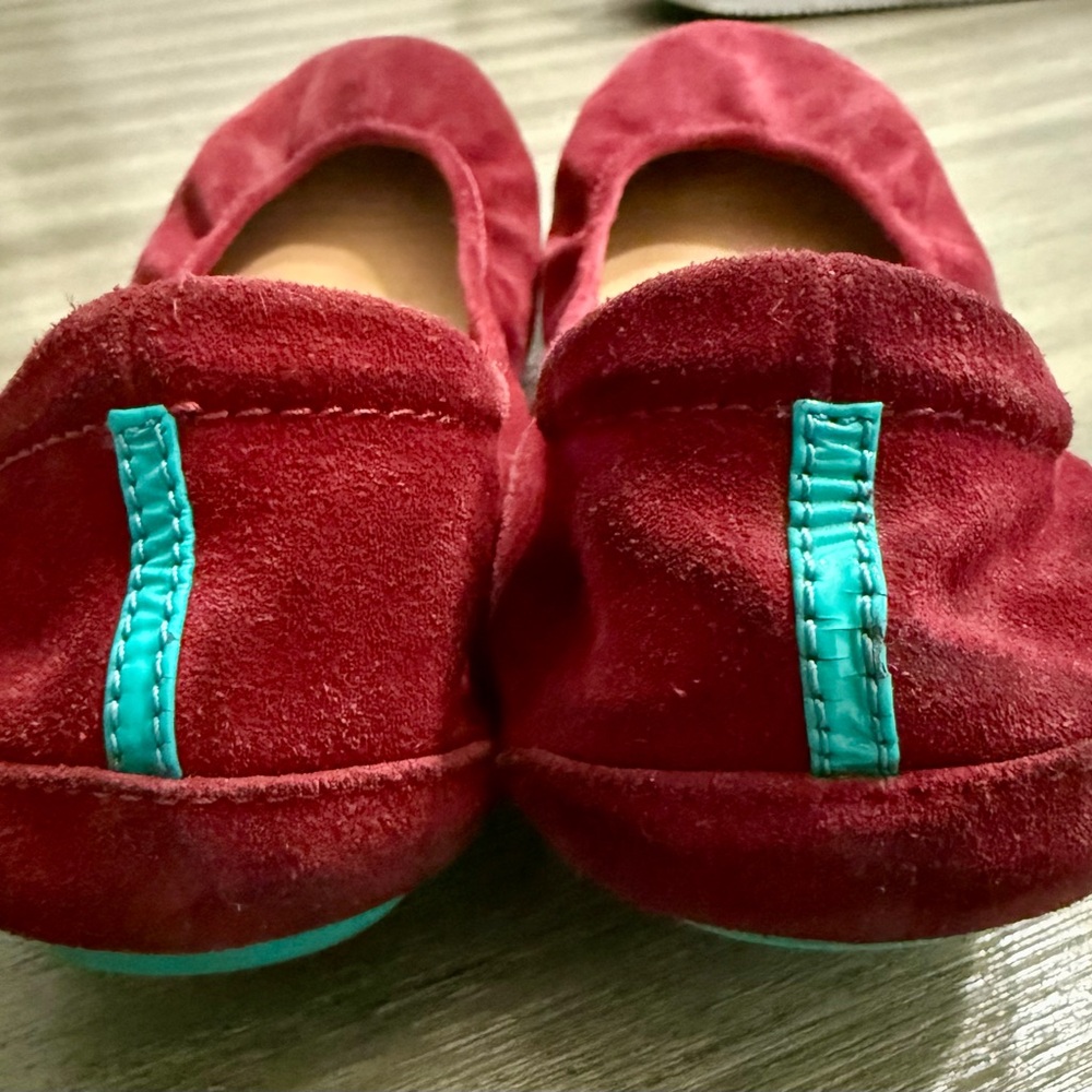 Tieks Burgundy Suede Ballet Flats - Picture 2 of 5